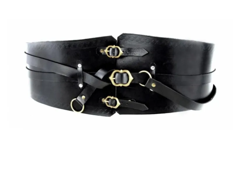 Best Leonardo Carbone 1230 Edel Leder-Miedergürtel "Audrey" - Schwarz