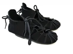 Shop Leonardo Carbone 002 Kinderbundschuhe aus Veloursleder- Schwarz