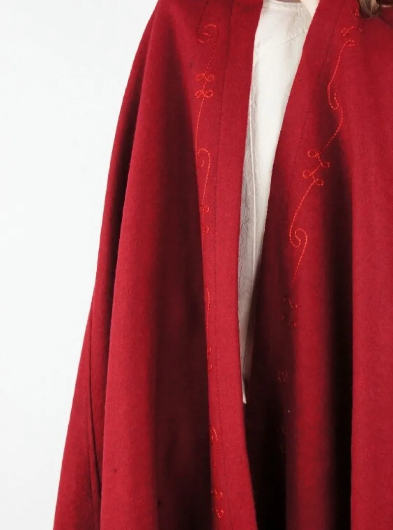 Fashion Leonardo Carbone 16013 Kinderwollumhang mit handgenähter Stickerei Rot