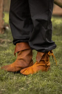 Sale Leonardo Carbone 008 Mittelalter Stulpenstiefel aus Nubukleder- Braun