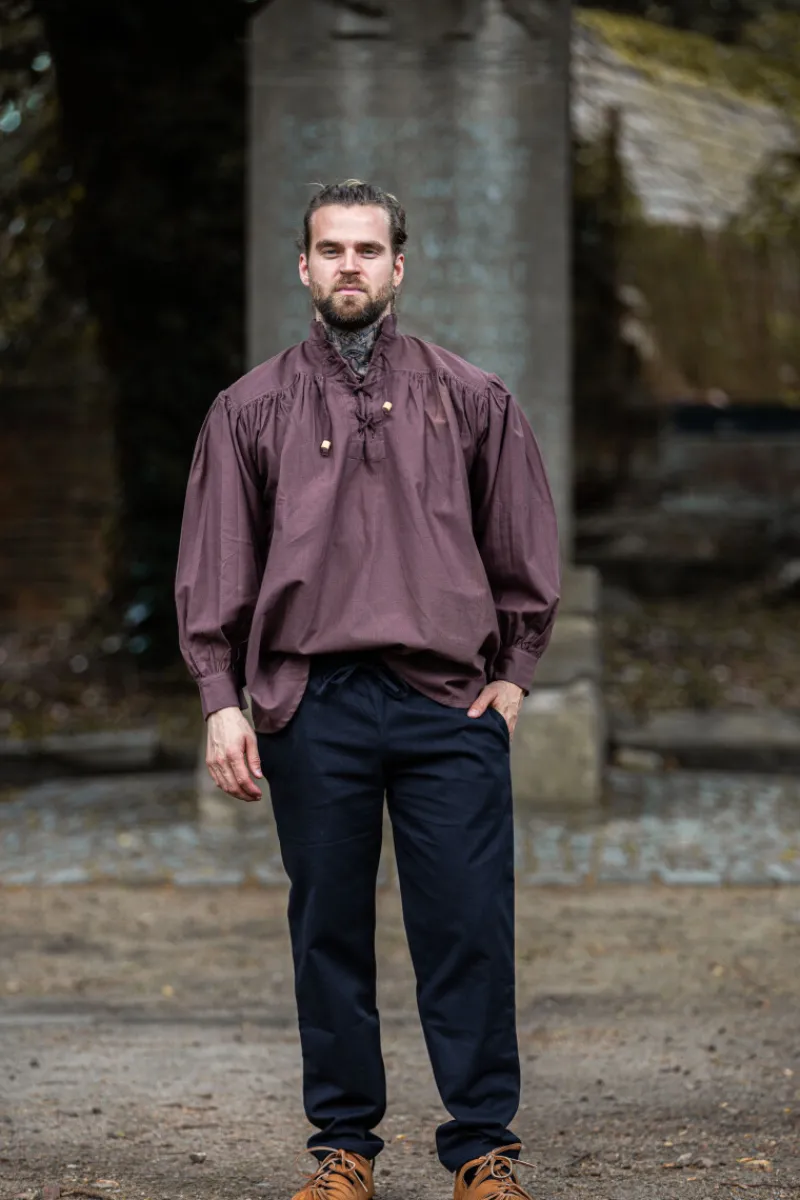 Fashion Leonardo Carbone 2064 Stehkragen-Schnürhemd