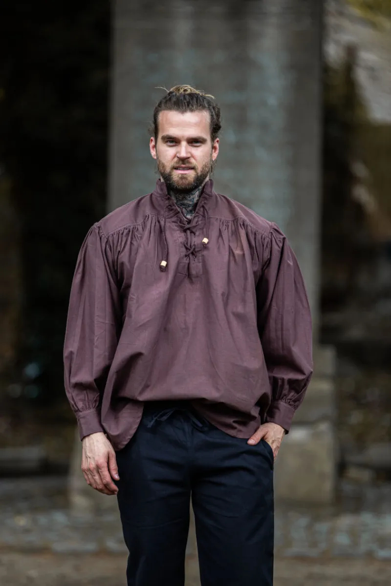Fashion Leonardo Carbone 2064 Stehkragen-Schnürhemd