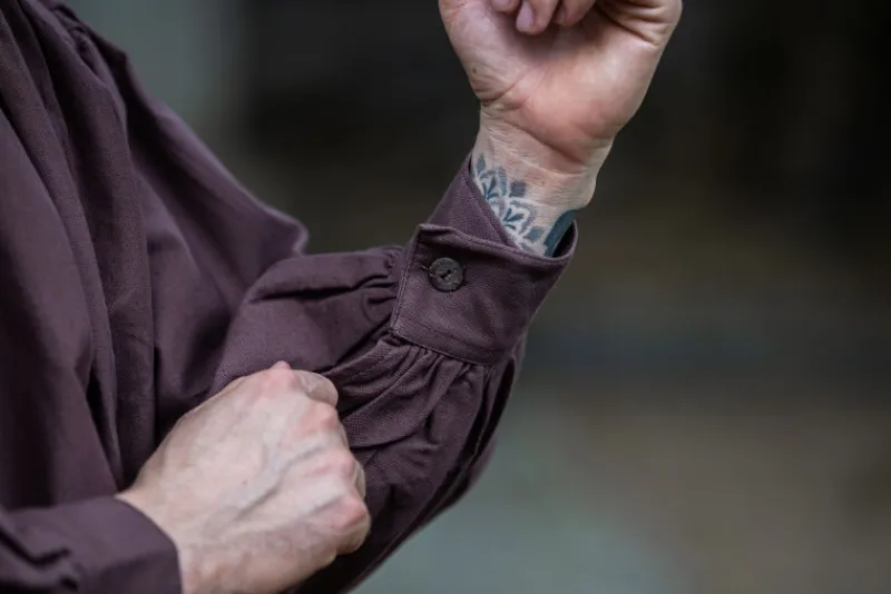 Fashion Leonardo Carbone 2064 Stehkragen-Schnürhemd