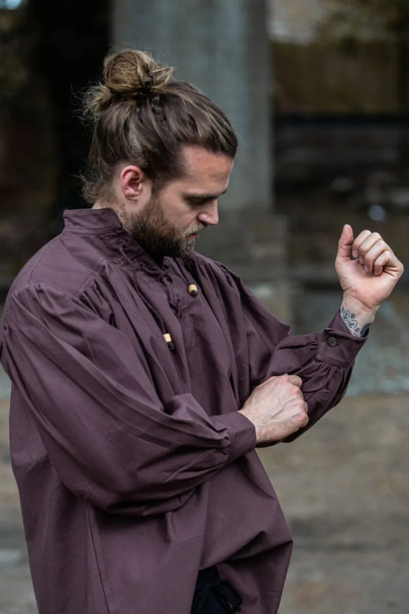 Fashion Leonardo Carbone 2064 Stehkragen-Schnürhemd