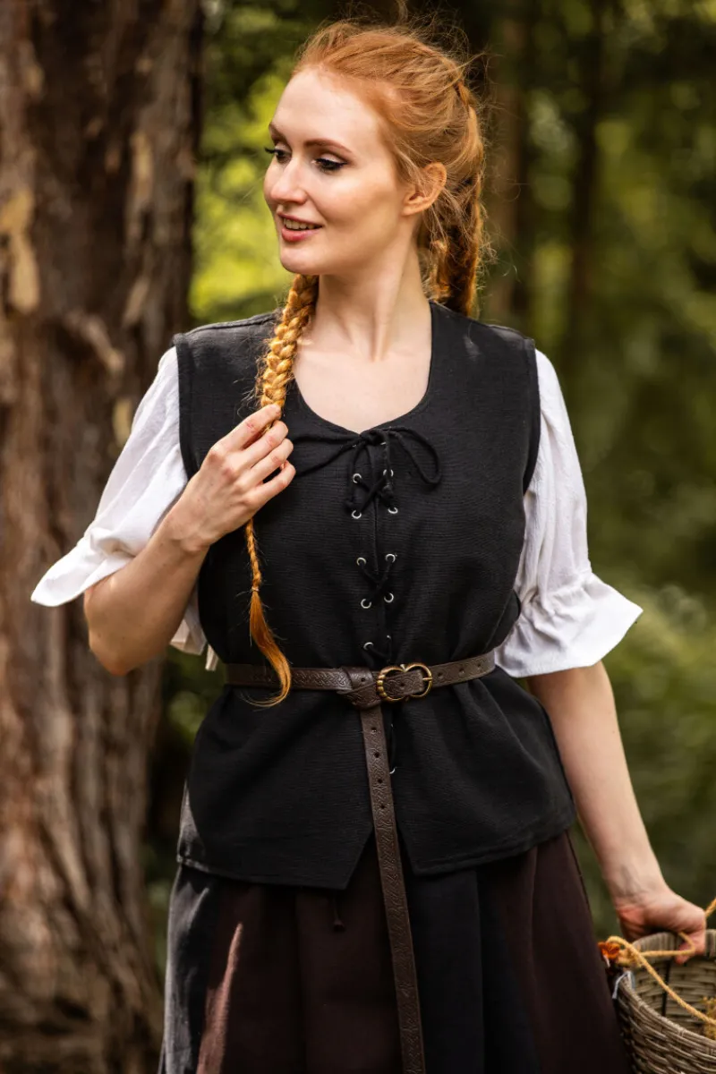 Clearance Leonardo Carbone Baumwollweste "Franziska" Schwarz