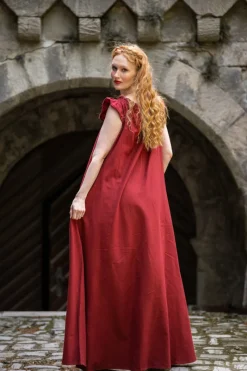 Outlet Leonardo Carbone Bodenlanges Kleid mit Schulterrüsche 