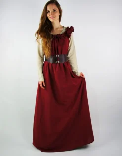 Outlet Leonardo Carbone Bodenlanges Kleid mit Schulterrüsche 