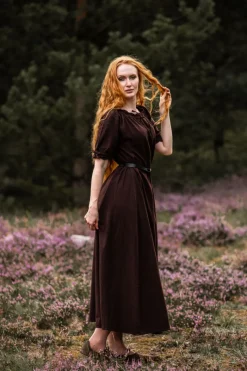 Online Leonardo Carbone Bodenlanges Kurzarmkleid 