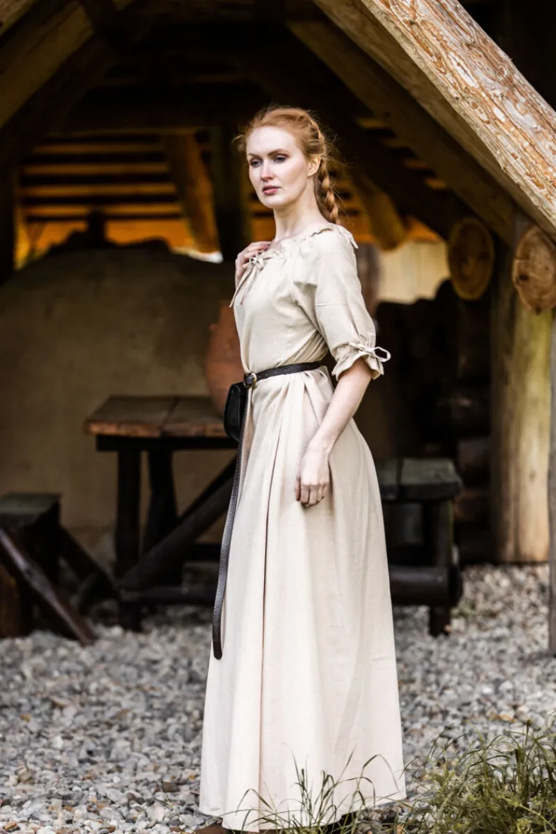 Cheap Leonardo Carbone Bodenlanges Kurzarmkleid "Melisande" farben Hanf