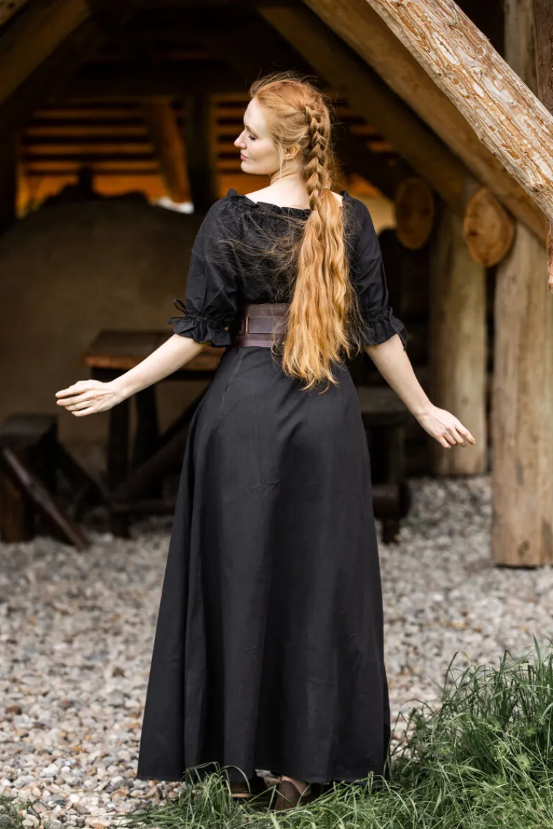 Best Leonardo Carbone Bodenlanges Kurzarmkleid "Melisande" Schwarz