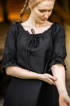 Best Leonardo Carbone Bodenlanges Kurzarmkleid