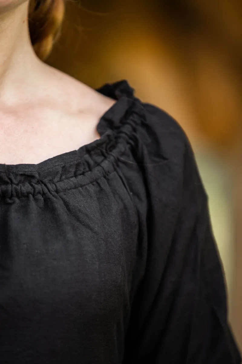 Best Leonardo Carbone Bodenlanges Kurzarmkleid "Melisande" Schwarz