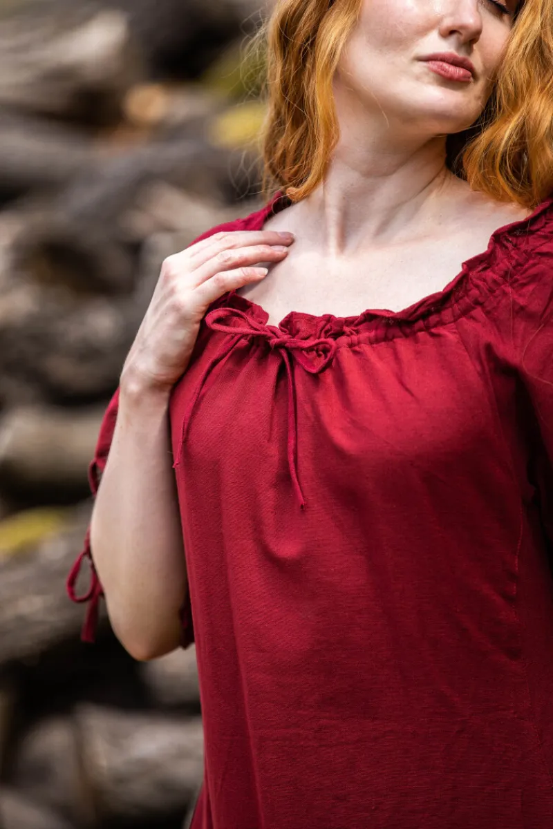 Best Leonardo Carbone Bodenlanges Kurzarmkleid "Melisande" Rot