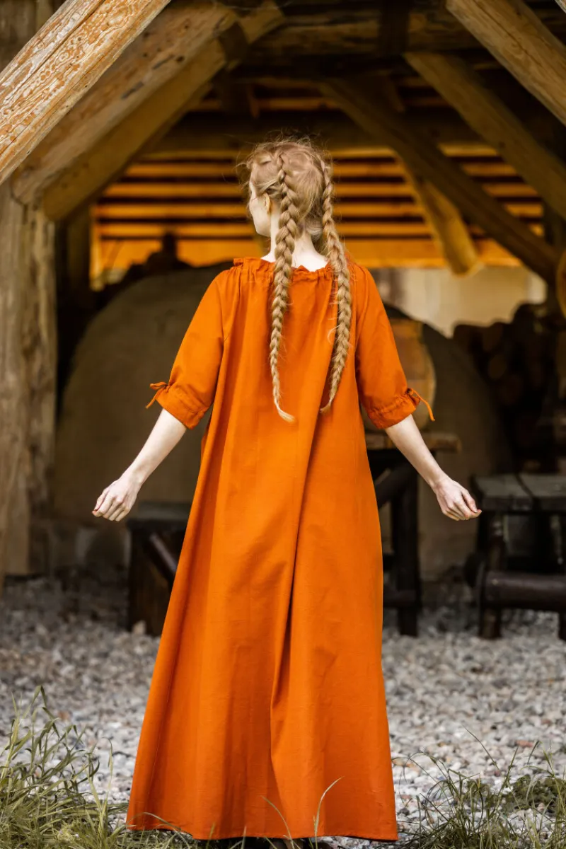 Best Sale Leonardo Carbone Bodenlanges Kurzarmkleid "Melisande" Rost