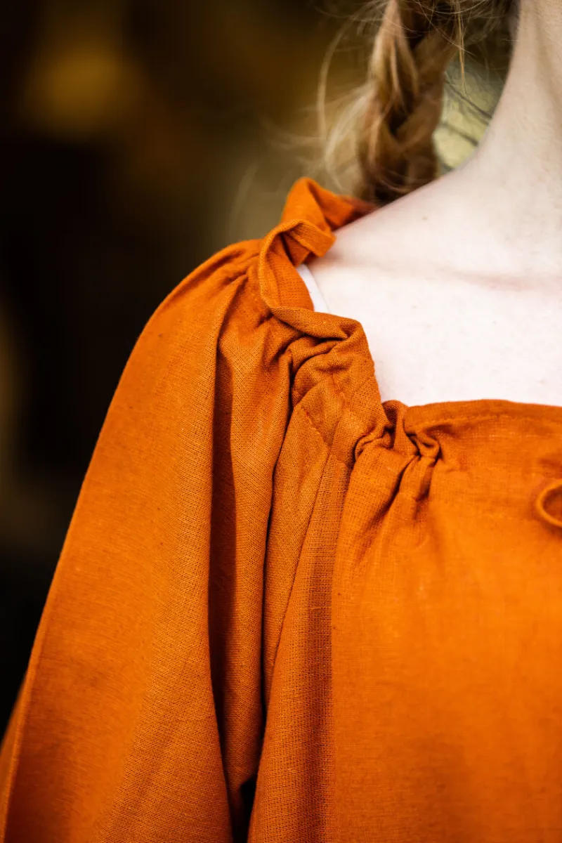 Best Sale Leonardo Carbone Bodenlanges Kurzarmkleid "Melisande" Rost