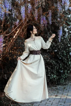 Best Sale Leonardo Carbone Bodenlanges Langarmkleid "Mechthild" farben Hanf