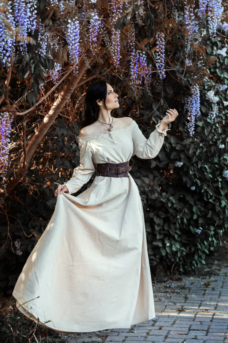 Best Sale Leonardo Carbone Bodenlanges Langarmkleid "Mechthild" farben Hanf