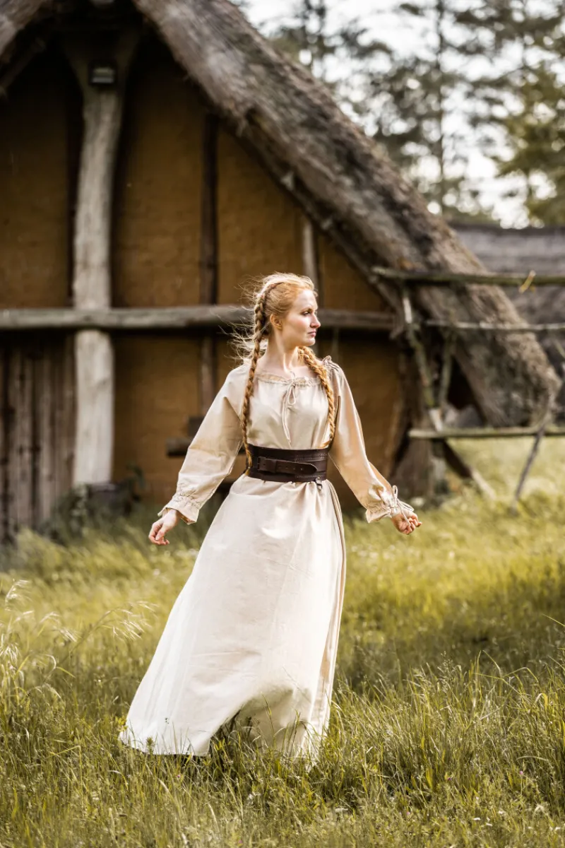 Best Sale Leonardo Carbone Bodenlanges Langarmkleid "Mechthild" farben Hanf