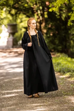 New Leonardo Carbone Bodenlanges Langarmkleid
