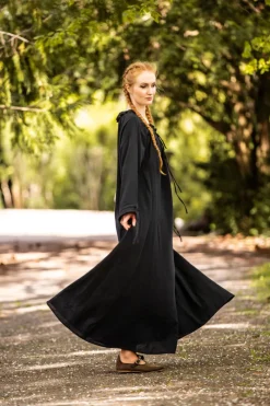New Leonardo Carbone Bodenlanges Langarmkleid