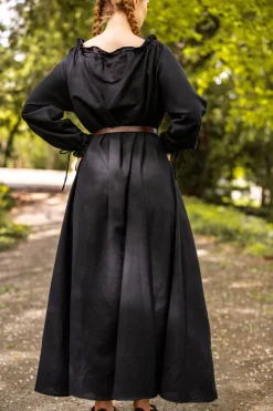 New Leonardo Carbone Bodenlanges Langarmkleid