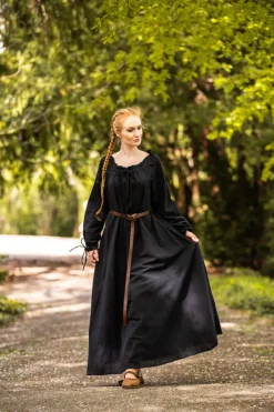 New Leonardo Carbone Bodenlanges Langarmkleid