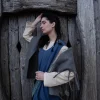 Clearance Leonardo Carbone Breite Wollfilzstola "Ruth" Grau