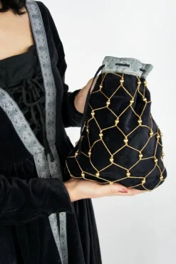 Hot Leonardo Carbone Edler Samtbeutel "Relindis" Schwarz