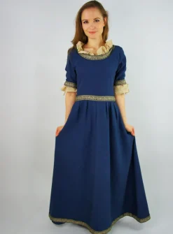 Hot Leonardo Carbone Edles Kurzarmkleid mit Bordüre