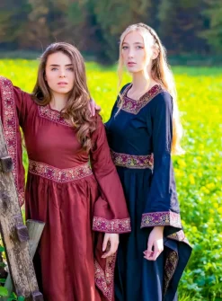Discount Leonardo Carbone Edles Viskose Kleid Burgund Rot