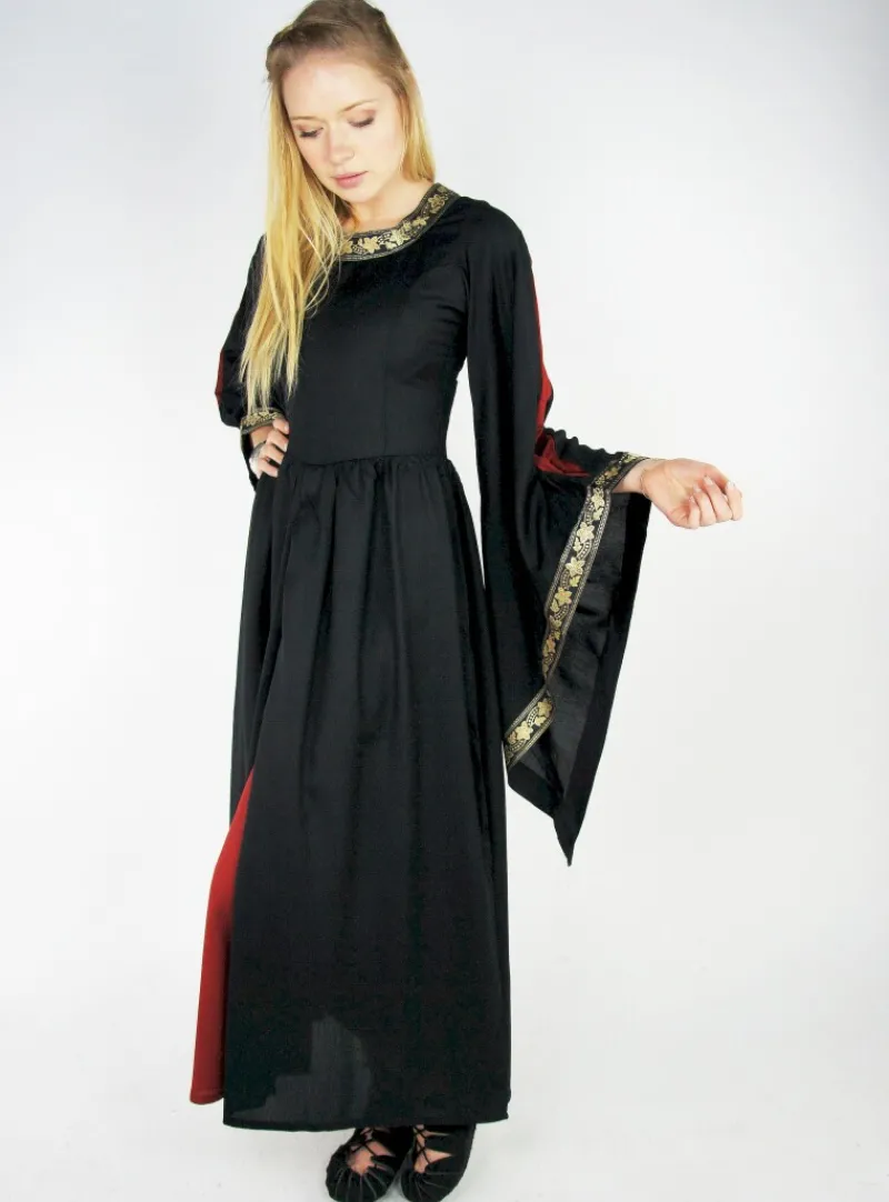 Cheap Leonardo Carbone Edles Viskosekleid "Ivette" Schwarz/Rot
