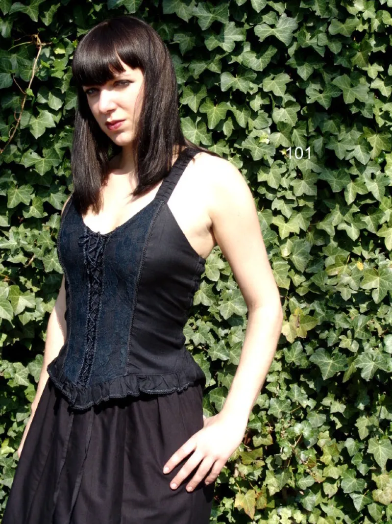 Best Leonardo Carbone Gothic-Miedertop "Enya" Schwarz