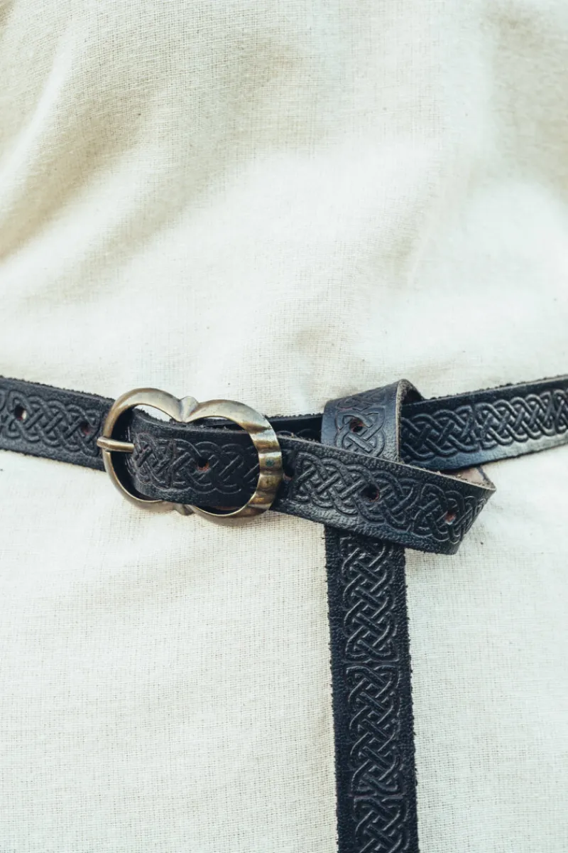 Clearance Leonardo Carbone Keltischer Ledergürtel "Merle" Schwarz