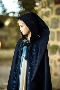 Online Leonardo Carbone Kinderumhang mit Stickerei Wolle "Hedda" Blau