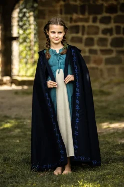Online Leonardo Carbone Kinderumhang mit Stickerei Wolle "Hedda" Blau