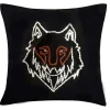 Hot Leonardo Carbone Kissenbezug "Geri" mit handgesticktem Wolf