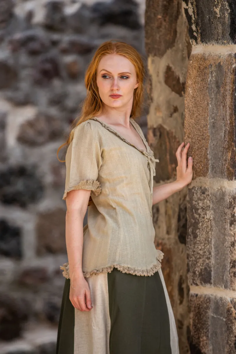 Online Leonardo Carbone Kurzarmbluse "Gabriela" Hanf