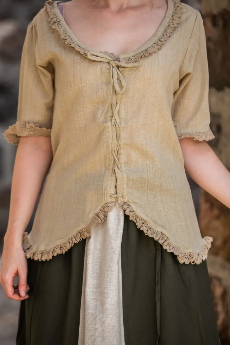 Online Leonardo Carbone Kurzarmbluse "Gabriela" Hanf