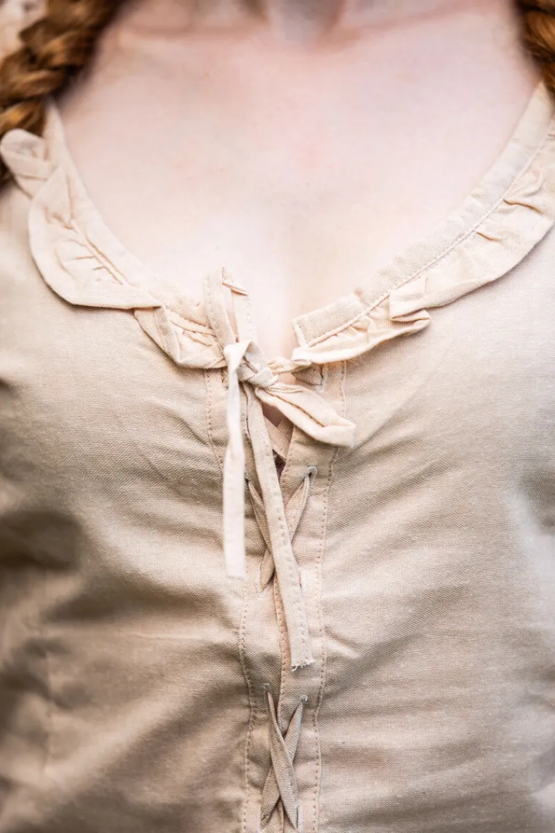 Store Leonardo Carbone Kurzarm-Rüschenbluse "Bea" farben Hanf