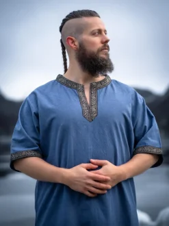 Online Leonardo Carbone Kurzarmtunika mit Bordüre 