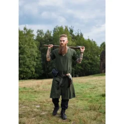 Sale Leonardo Carbone Kurzarmtunika mit Bordüre "Richard" Grün