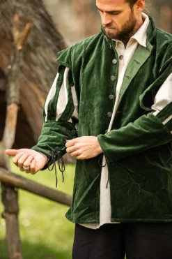 Hot Leonardo Carbone Landsknechtjacke mit geschlitzten Ärmeln