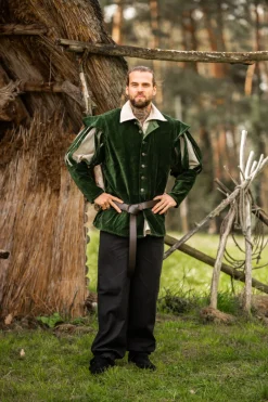 Hot Leonardo Carbone Landsknechtjacke mit geschlitzten Ärmeln