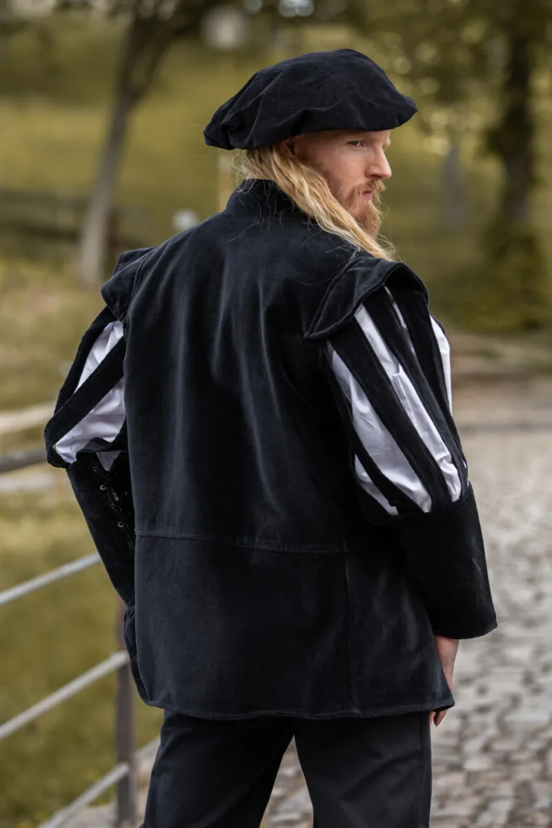 Flash Sale Leonardo Carbone Landsknechtjacke mit geschlitzten Ärmeln "Brandolf" Schwarz