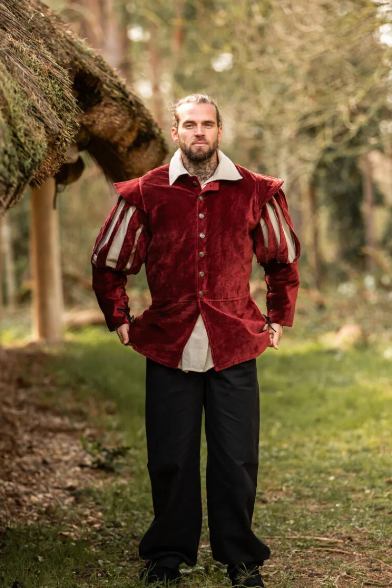 Flash Sale Leonardo Carbone Landsknechtjacke mit geschlitzten Ärmeln "Brandolf" Rot