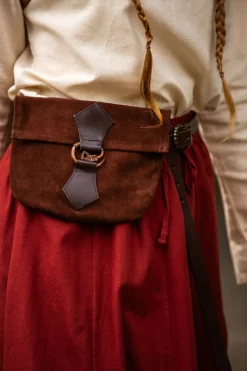 Hot Leonardo Carbone Leder-Gürteltasche mit Drachenschließe "Will" Braun