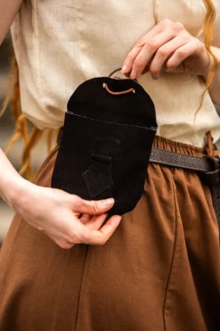 Fashion Leonardo Carbone Leder-Gürteltasche mit Schlangenschließe 