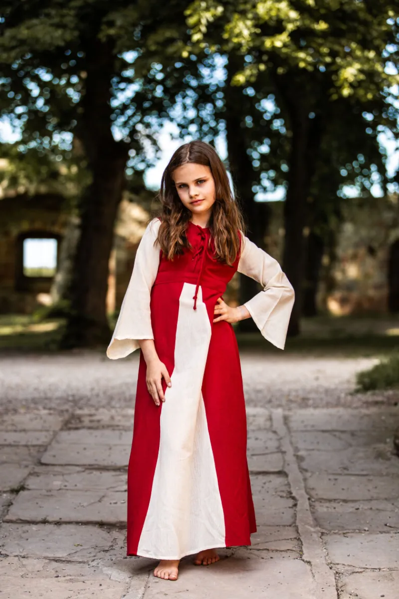 Cheap Leonardo Carbone Mädchenkleid "Elsa" Rot/Natur