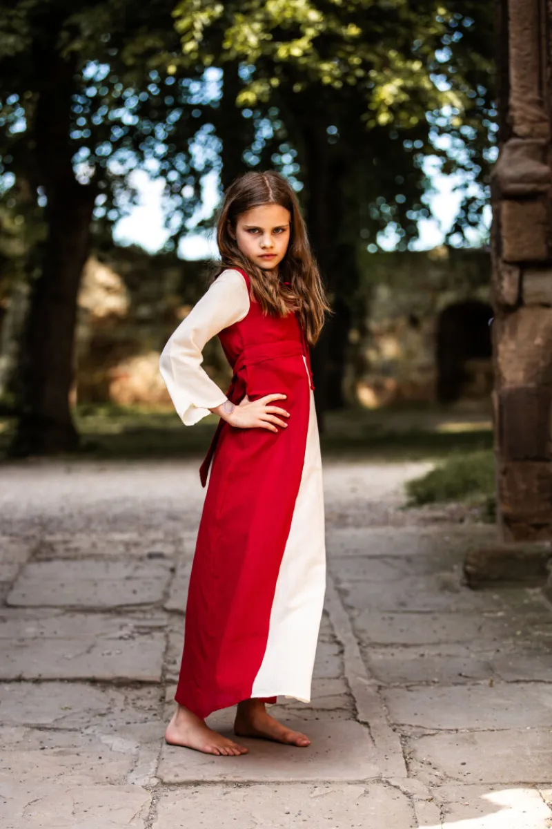 Cheap Leonardo Carbone Mädchenkleid "Elsa" Rot/Natur