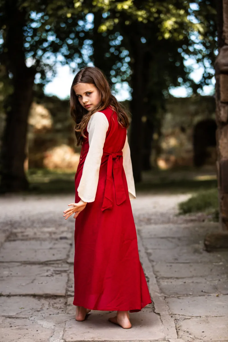 Cheap Leonardo Carbone Mädchenkleid "Elsa" Rot/Natur